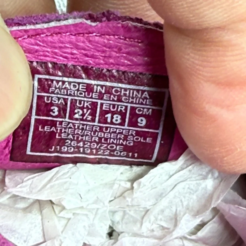 (S0) Ralph Lauren - Baby Suede Buckle Shoes Berry/Fuchsia, Size 3